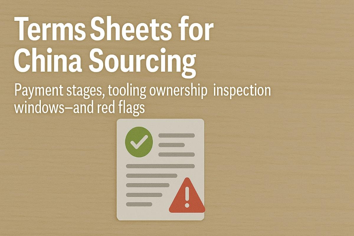 Terms Sheets for China Sourcing