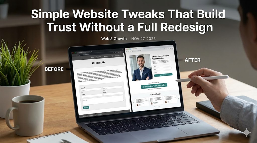 Illustration for article about simple website improvements that increase trust